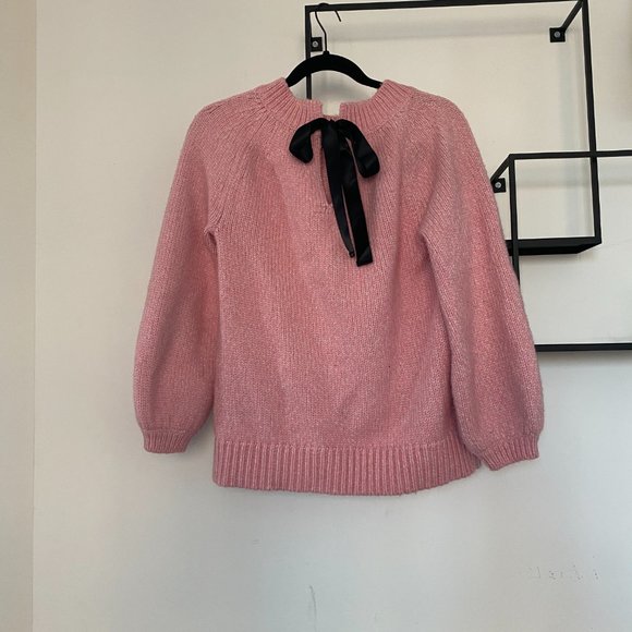 Loft Balloon Sleeve Pink Tie Sweater Size M - Picture 8 of 9